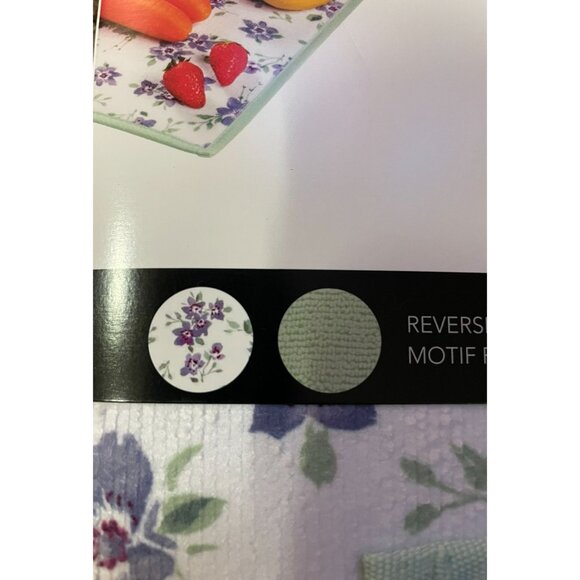 Kitchen Aid Reversible Drying Mat NEW Purple Floral - Picture 8 of 10